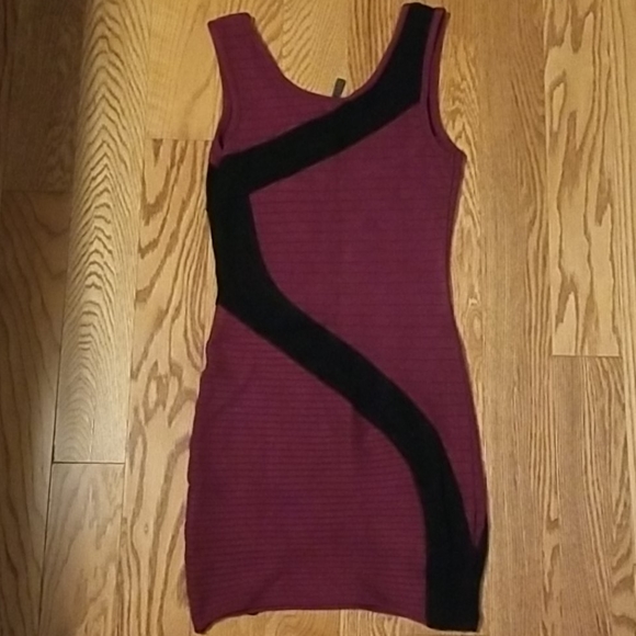 Wine sweater bandage dress - Picture 2 of 5